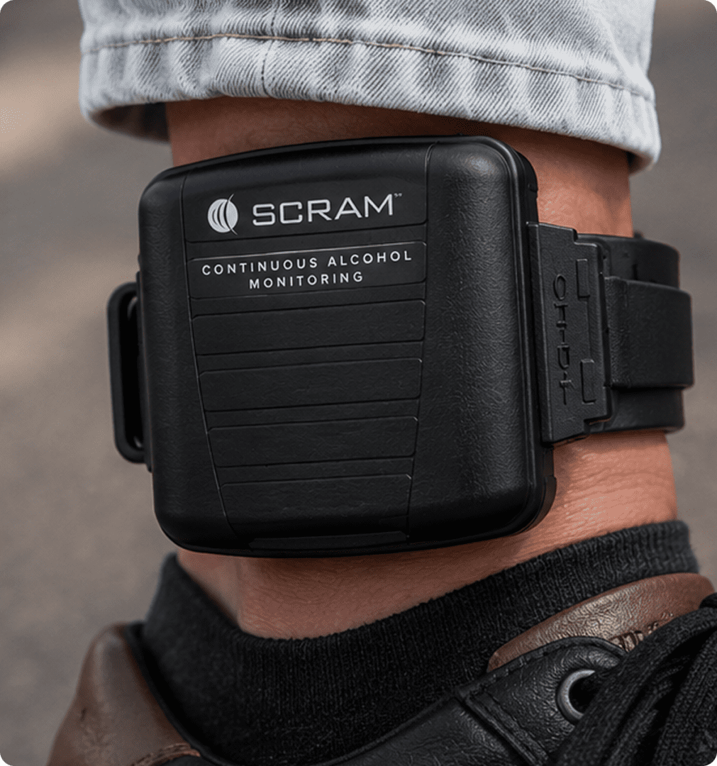 SCRAM device on person's ankle