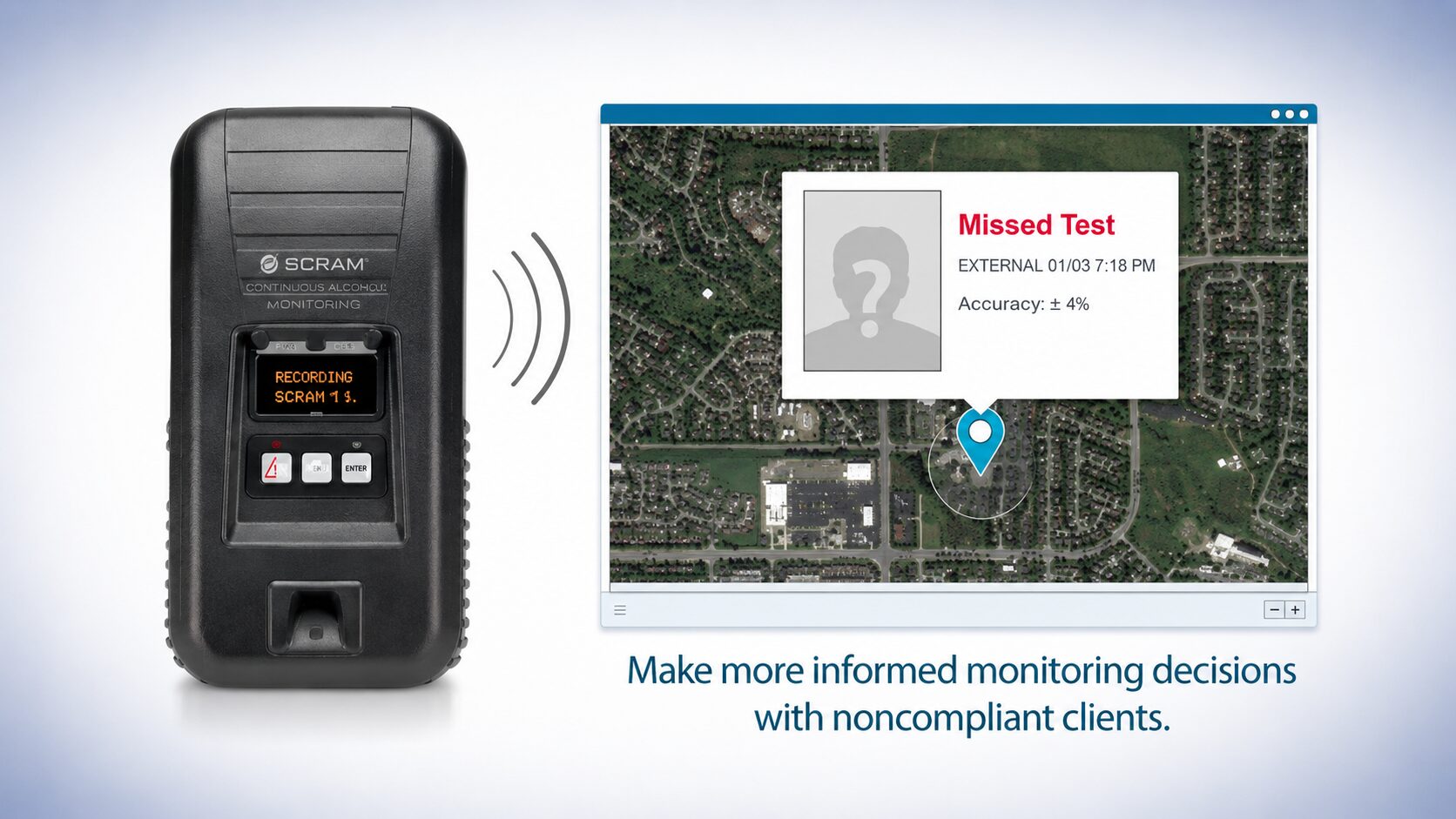 Noncompliance alert system with location display